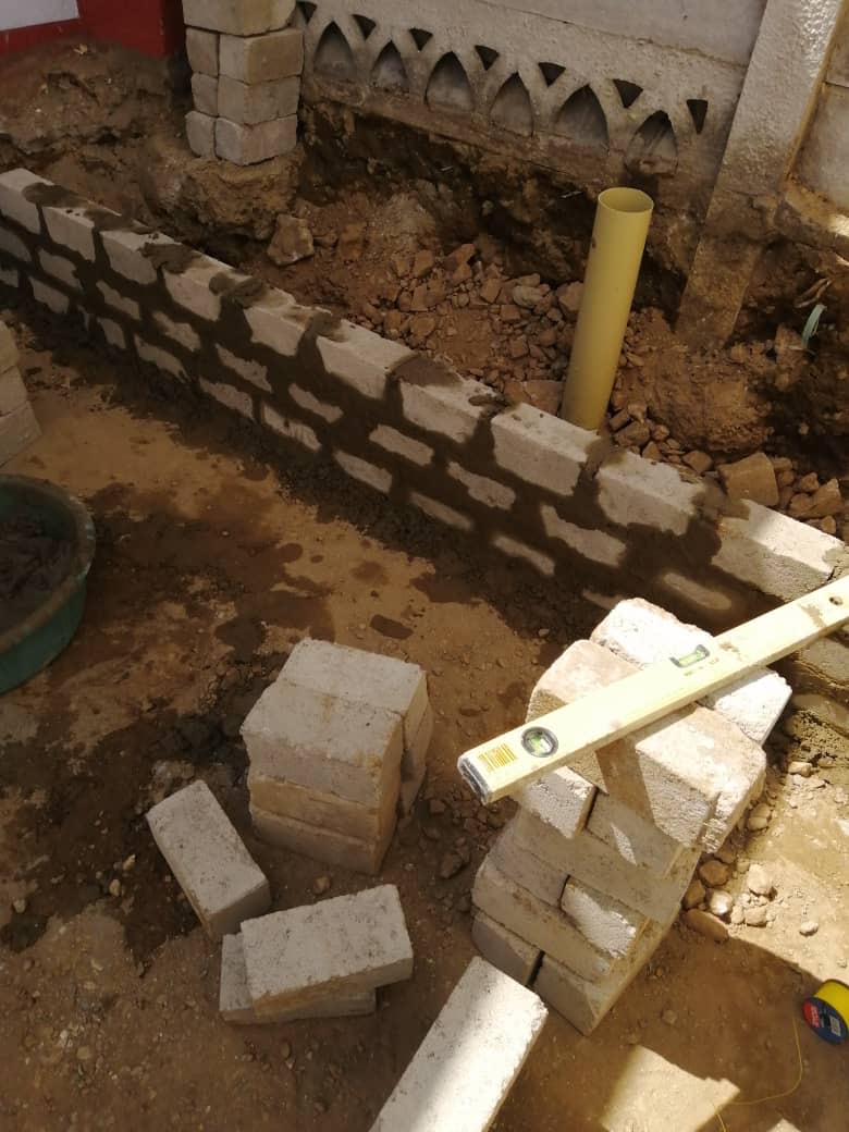 Masonry construction work