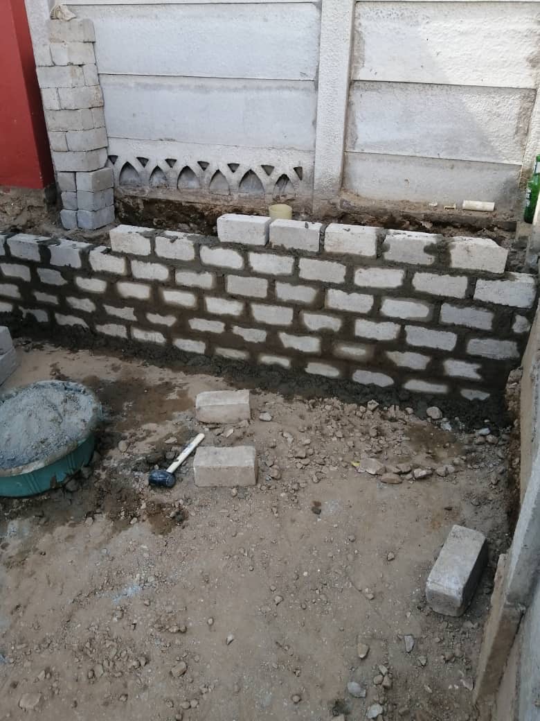 Completed masonry wall