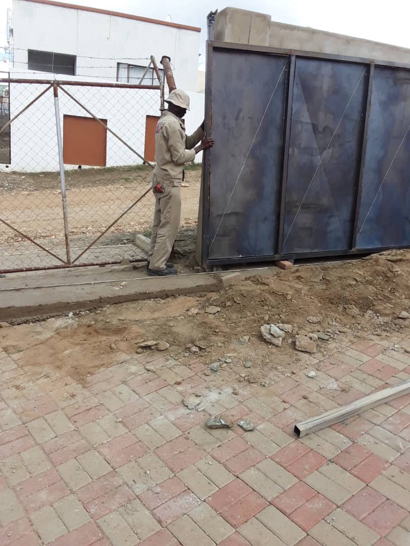 Steel gate installation